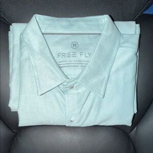 Free Fly Men's Aqua Casual Button Down Shirt
